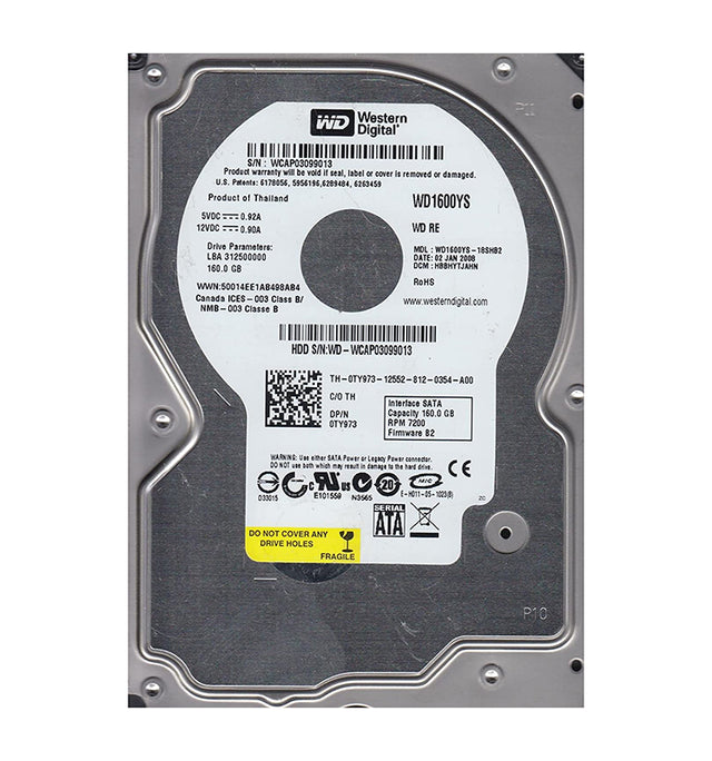 RE 160GB 7200RPM SATA 3Gb/s 16MB Cache RoHS 3.5-Inch Hard Drive