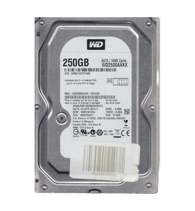 WD2500AAKX-321CA0 - Western Digital 250GB 7200RPM SATA 6Gb/s 16MB Cache 3.5-inch Hard Drive