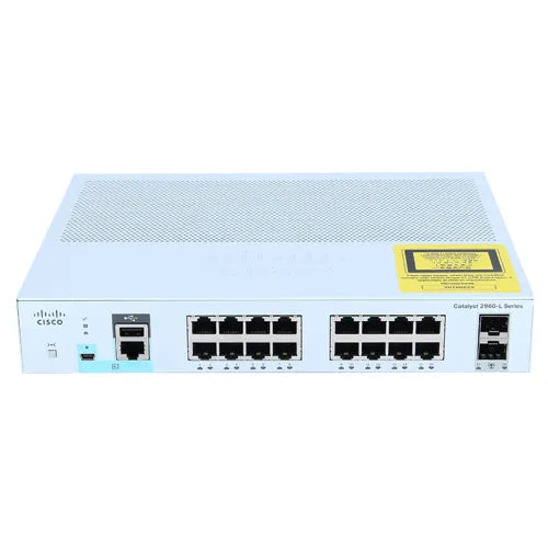 WS-C2960L-16PS-LL Cisco Catalyst 2960-L Series C2960L-16PS 16 x PoE+ Ports 10/100/1000Base-T + 2 x SFP Ports Layer 2 Managed 1U Rack-Mountable Gigabit Ethernet Network Switch