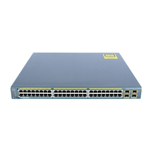 WS-C2975GS48PSL-RF Cisco Catalyst 2900 Series 2975 48 x Ports PoE 1000Base-T + 4 x Ports SFP Layer 3 Managed 1U Rack-mountable Gigabit Ethernet Switch