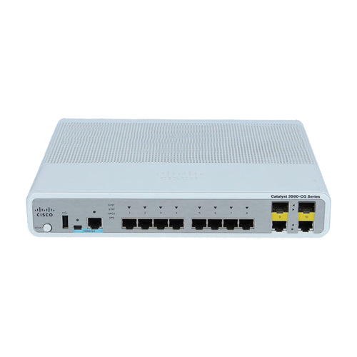 WS-C3560CG-8TCS-RF Cisco Catalyst 3560-C Series C3560CG-8TC 8 x RJ-45 Ports 1000Base-T + 2 x Dual Uplink Ports Layer 3 Managed 1U Rack-mountable Gigabit Ethernet Network Switch