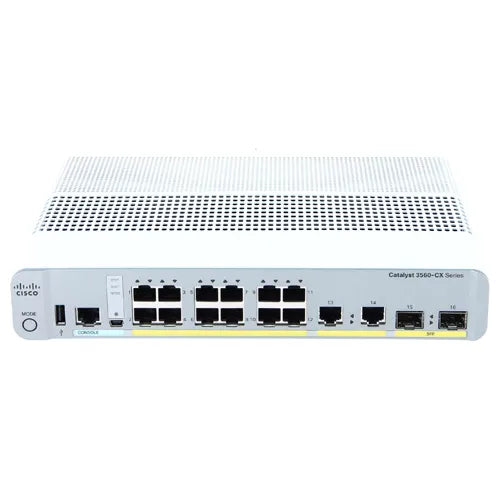 WS-C3560CX-12TC-S-RF Cisco Catalyst 3560-CX Series C3560CX-12TC 12 x RJ-45 Ports 10/100/1000Base-T + 2 x GE Uplink Ports + 2 x SFP Ports Layer 3 Managed Rack-Mountable Gigabit Ethernet Network Switch