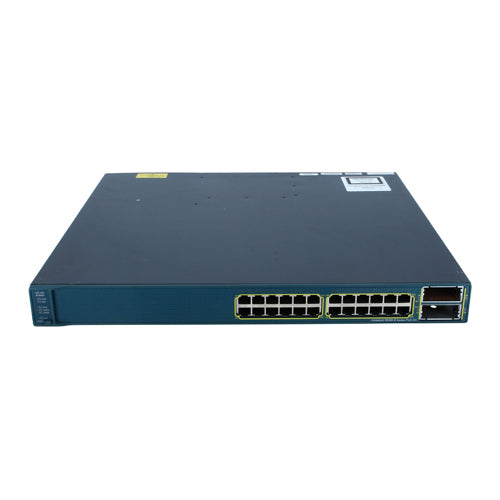 WS-C3560E-24PDE-RF Cisco Catalyst 3560-E Series 3560E-24PD 24 x RJ-45 Ports PoE+ 10/100/1000Base-T + 2 x X2 Ports Layer 3 Managed 1U Rack-mountable Gigabit Ethernet Network Switch