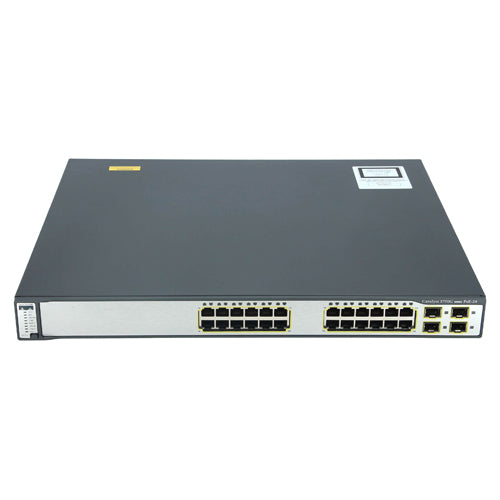 WS-C3750G-24PS-E Cisco Catalyst 3750G Series 3750G-24P 24 x RJ-45 Ports PoE 10/100/1000Base-T + 4 x SFP Ports Layer 3 Managed 1U Rack-mountable Stackable Gigabit Ethernet Network Switch