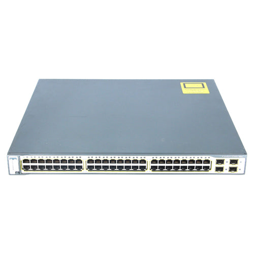 WS-C3750G-48TS-T Cisco Catalyst 3750G Series C3750G-48TS 48 x RJ-45 Ports 10/100/1000Base-T + 4 x SFP Ports Layer 3 Managed 1U Rack-mountable Gigabit Ethernet Stackable Network Switch