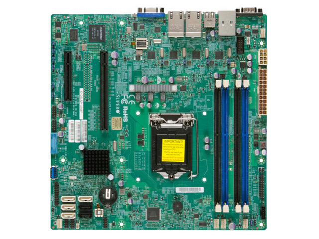 X10SLM+-LN4F Socket LGA1150 Intel C224 Express PCH Chipset Micro-ATX System Board Motherboard Supoorts Xeon E3-1200 v3/E3-1200 v4 Series DDR3 4x DIMM