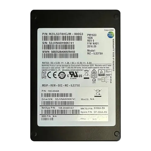 X356A-R6 NetApp 3.8TB SAS 12Gb/s 2.5-Inch Solid State Drive for DS2246 StorageShelf