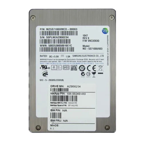 X442A-R5 NetApp 100GB SATA 3Gb/s 3.5-Inch Solid State Drive for Storage System