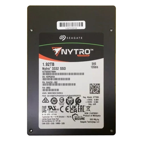 XS1920SE70084 Seagate Nytro 3332 Series 1.92TB SAS 12Gb/s 2.5-Inch Solid State Drive