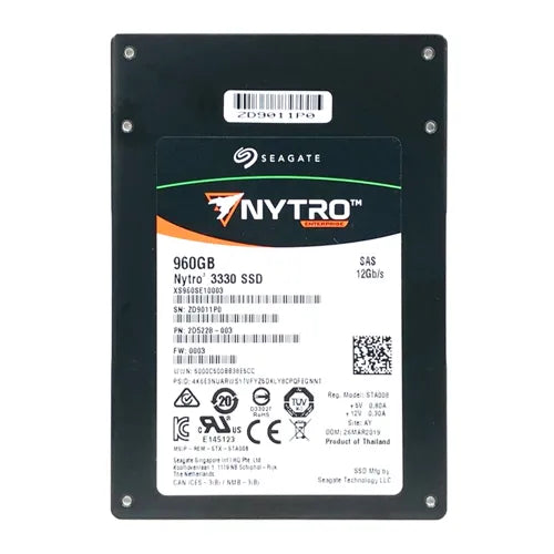 XS960SE10003 Seagate Nytro 3330 960GB 3D eTLC Dual 12Gb/s SAS 2.5-Inch Scaled Endurance Enterprise Solid State Drive