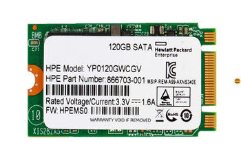 HP - YP0120GWCGV - 120GB MLC SATA 6Gbps M.2 2242 Internal Solid State Drive (SSD)