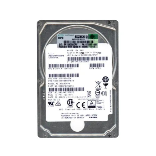 EG000600JWFUV-1 - HPE 600GB 10000RPM SAS 12Gb/s Hot Pluggable 2.5-Inch Hard Drive for SAN Storage Array