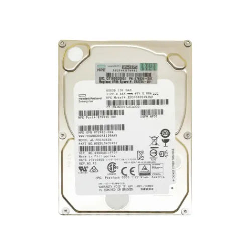 EG000600JWJNH-1 - HPE 600GB 10000RPM SAS 12Gb/s Hot Pluggable 2.5-Inch Hard Drive for SAN Storage Array