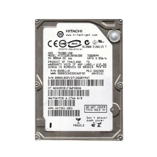 HTS722016K9A300-DELL - Dell Travelstar 7K200 Series 160GB 7200RPM SATA 3Gb/s 16MB Cache 2.5-Inch Hard Drive