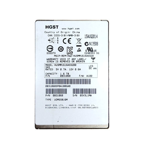 0B31068-HGST 1.6TB 2.5 inch MLC 12Gb/s SAS Solid State Drive