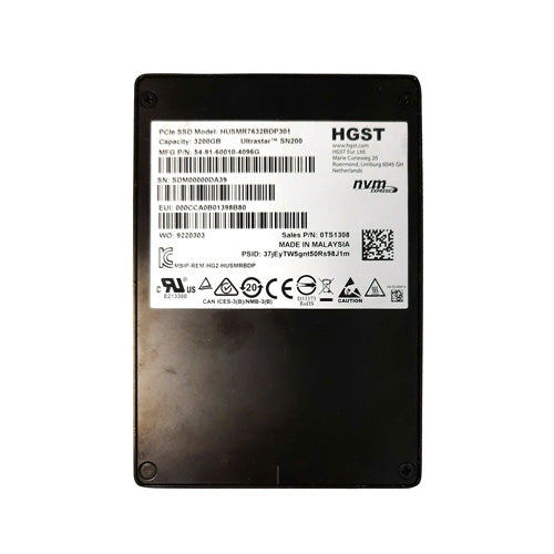 0TS1308 - HGST Ultrastar SN200 3.2TB Multi-Level Cell PCI Express 3.0 x4 512e 2.5-inch Solid State Drive