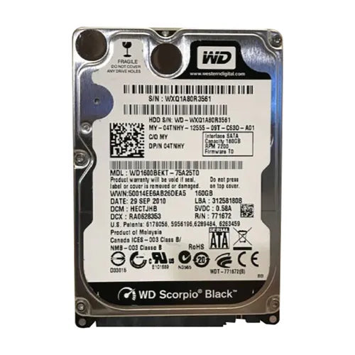 WD1600BEKT-75A25T0-DELL - Dell Scorpio Black 160GB 7200RPM SATA 3Gb/s 16MB Cache (RoHS) 2.5-Inch Hard Drive