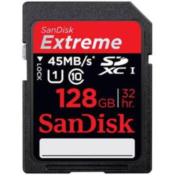 SanDisk - SDSDX-128G-X46 - 128GB Extreme SDXC UHS-I 45MB/s Class 10 HDVideo Memory Card