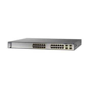 Cisco - WS-C3750G-24TS-S1U-W - Ws Catalyst 3750 24-Ports 10/100/1000T RJ-45 Manageable Layer3 Rack Mountable 1U and Stackable Switch