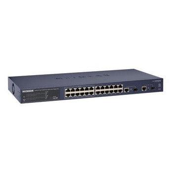 NetGear - FS726TPNA - ProSafe 24-Ports RJ-45 10/100Mbps 10Base-T/100Base-TX Fast Ethernet PoE Smart Switch with 2x 10/100/1000Mbps SFP Ports